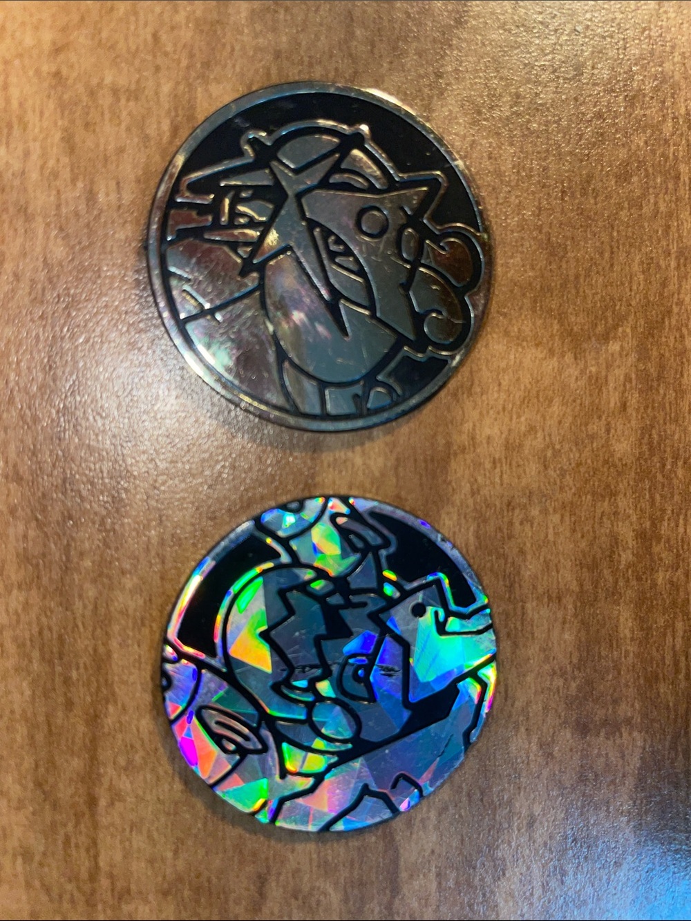Pokemon Holographic Black and Rainbow Coins